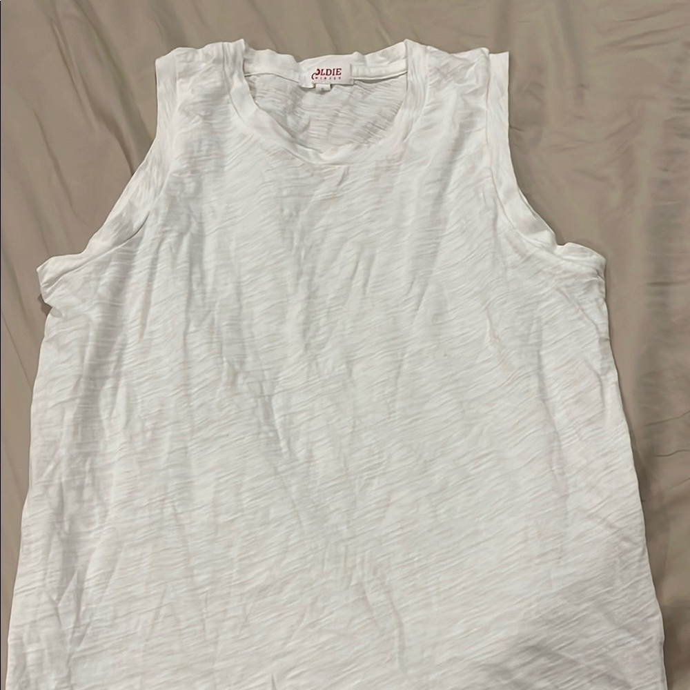 Goldie White Ribbed Tank Top